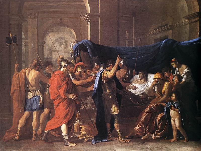 POUSSIN, Nicolas The Death of Germanicus af Norge oil painting art